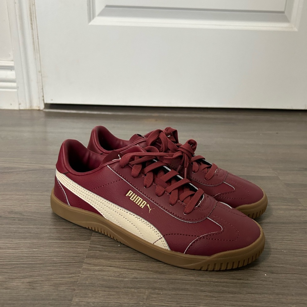 Puma Maroon Club 5v5 Sneaker Cream Gum Sole